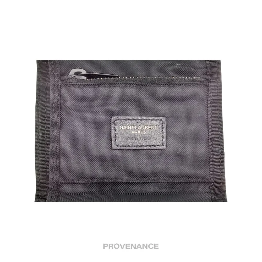 🔴 Saint Laurent Paris SLP Trifold Wallet - Black Technical